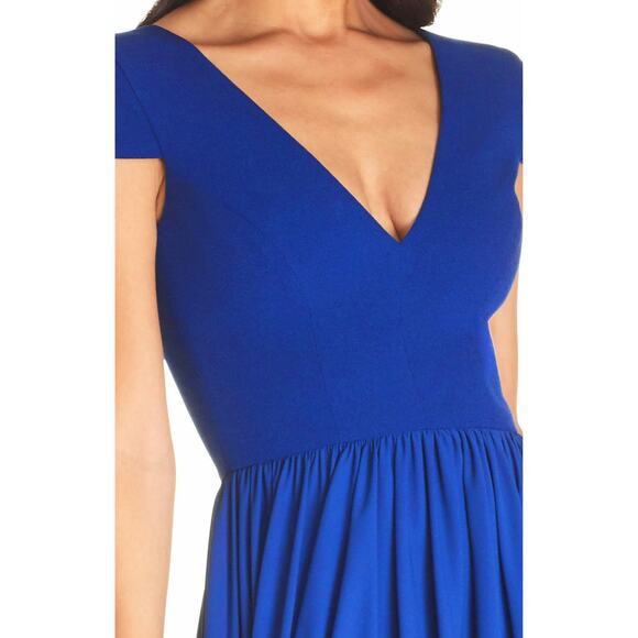 NWT Dress the Population Corey Electric Blue Fit & Flare Midi Dress Size XL - Picture 4 of 4